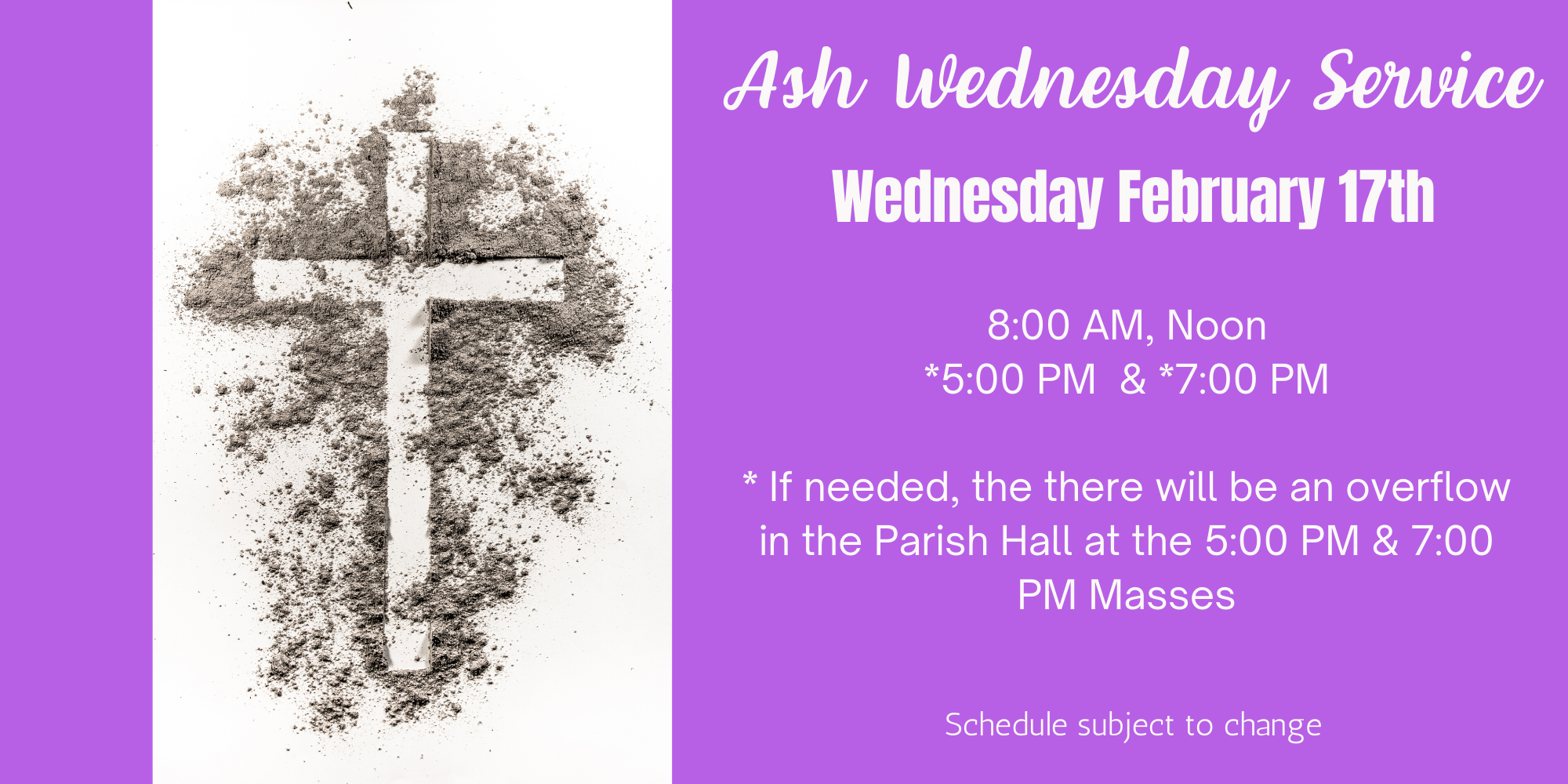 Ash Wednesday Services – St James Roman Catholic Parish