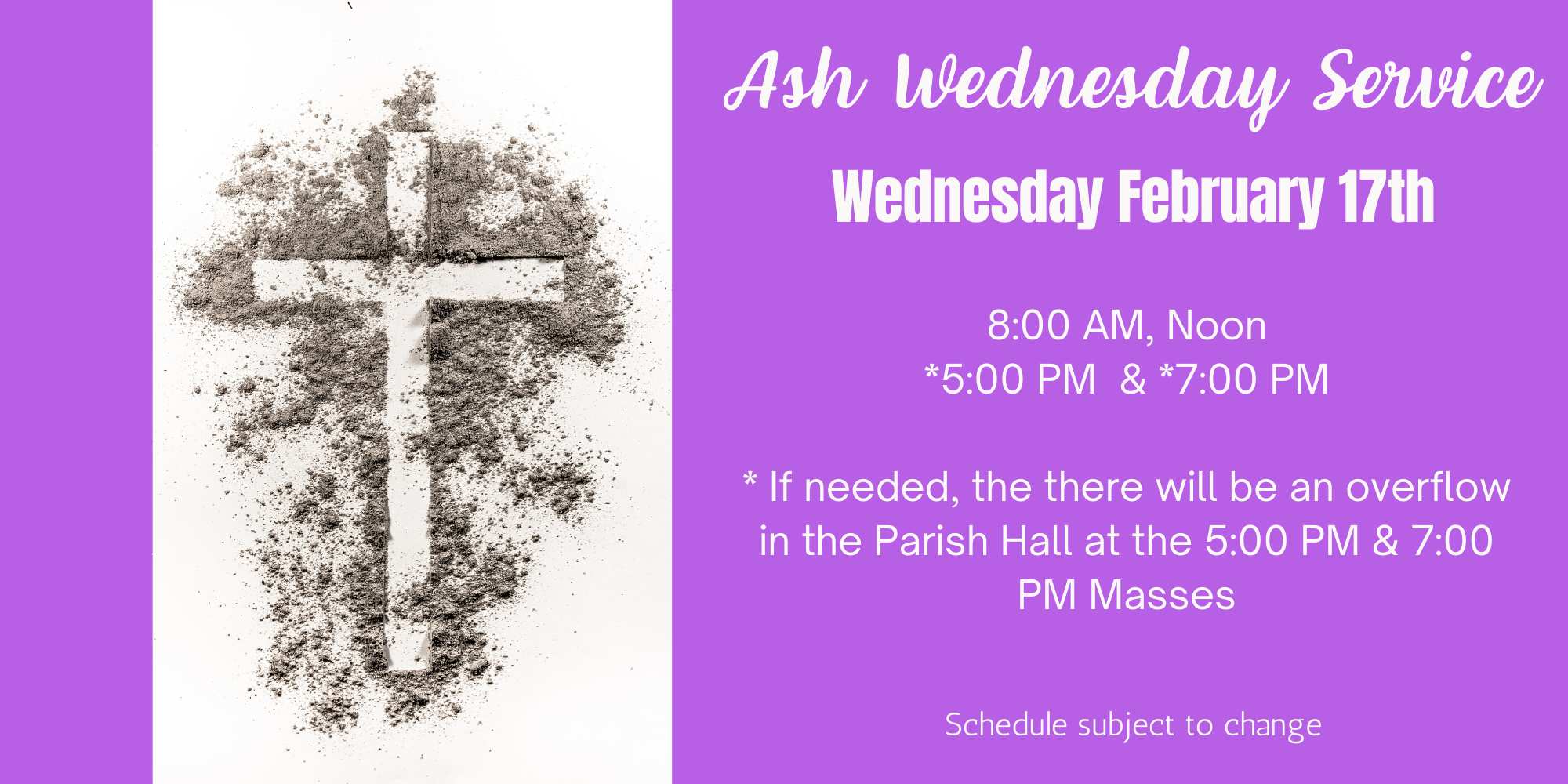 Ash Wednesday Services St James Roman Catholic Parish